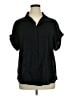Timeson 100% Polyester Black Short Sleeve Blouse Size XL - photo 1