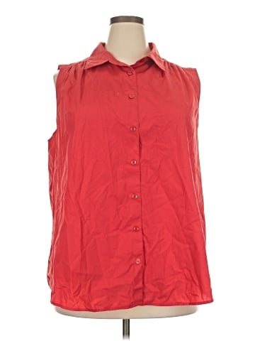 Roaman's Sleeveless Button-Down Shirt (view 1)