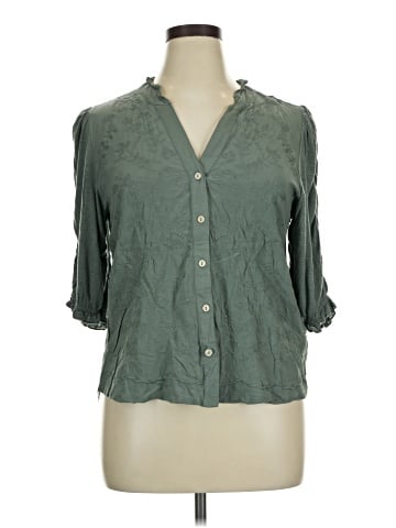 Democracy 3/4 Sleeve Button-Down Shirt (view 1)