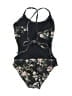 PQ Swim Floral Black One Piece Swimsuit Size 8 - photo 2