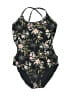 PQ Swim Floral Black One Piece Swimsuit Size 8 - photo 1