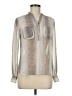 NY Collection Metallic Silver Long Sleeve Blouse Size M (petite) - photo 1