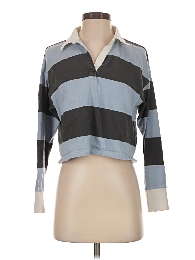 Pre-owned Aerie Long Sleeve Blouse In Gray