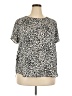 Chelsea & Theodore 100% Polyester Animal Print Silver Short Sleeve Blouse Size XXL - photo 1