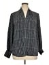 Adrianna Papell Stripes Black Long Sleeve Blouse Size XL - photo 1