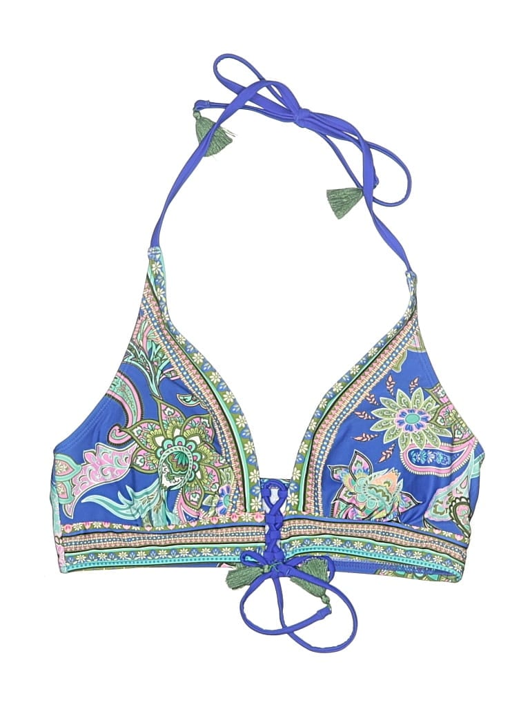 Cupshe Swimsuit Top Blue Paisley Pattern Swimwear