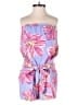 Lilly Pulitzer 100% Polyester Tropical Floral Pink Blue Romper Size XS - photo 1