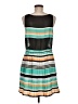 BCBGeneration 100% Polyester Stripes Teal Casual Dress Size M - photo 2