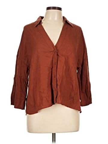 H&M 3/4 Sleeve Button-Down Shirt (view 1)