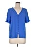 CeCe Blue Short Sleeve Blouse Size M - photo 1