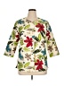 Koret 100% Polyester Floral Ivory 3/4 Sleeve Blouse Size 14 - photo 1