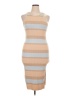 JOA Stripes Tan Casual Dress Size L - photo 1