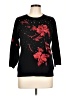 Cathy Daniels 100% Acrylic Floral Black Pullover Sweater Size L - photo 1