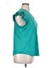 Adrianna Papell Teal Short Sleeve Top Size XL - photo 4