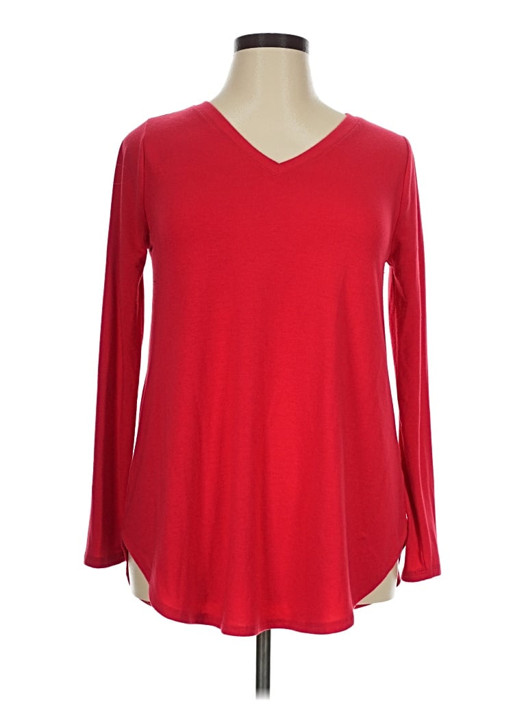 Pre-owned Zenana Long Sleeve T-shirt In Red