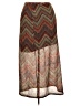 Bobeau 100% Polyester Chevron-herringbone Brown Casual Skirt Size 2X - photo 2