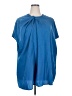 BLOOMCHIC 100% Polyester Blue Short Sleeve Blouse Size 26 - photo 1