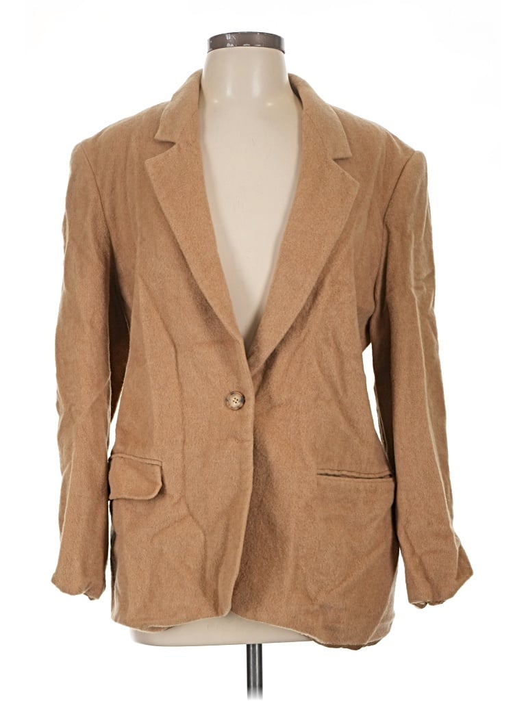 Pre-owned Lands' End Blazer Jacket In Tan