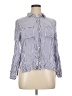 Love Tree 100% Rayon Stripes Blue Long Sleeve Button-Down Shirt Size L - photo 1