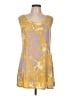 Logo Layers Tie-dye Yellow Casual Dress Size L - photo 1