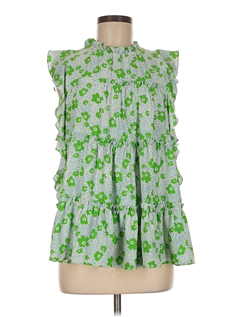 Pre-owned Entro Sleeveless Blouse In Green