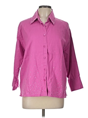 CHRISTINE ALEXANDER 3/4 Sleeve Button-Down Shirt (view 1)