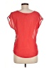 Bongo 100% Polyester Graphic Silver Short Sleeve Blouse Size M - photo 2