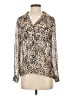 Forever 21 100% Polyester Animal Print Ivory Long Sleeve Blouse Size S - photo 1