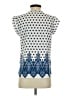Papaya 100% Polyester Blue Short Sleeve Blouse Size S - photo 2