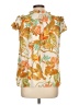 Rose + Olive 100% Polyester Orange Short Sleeve Blouse Size L - photo 2