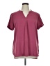 Timeson 100% Polyester Burgundy Short Sleeve Blouse Size XL - photo 1
