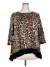 Ruby Rd. Animal Print Brown 3/4 Sleeve Blouse Size 1X - photo 1
