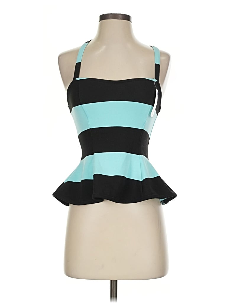 Pre-owned Afrm Tank Top Teal Halter Neckline Tops