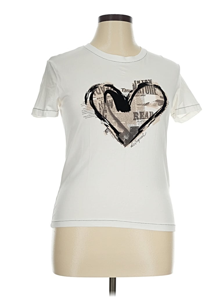 Pre-owned Desigual Short Sleeve T-shirt In Ivory
