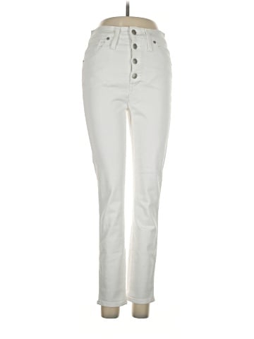 Madewell 10" High-Rise Skinny Crop Jeans in Pure White: Button-Front Edition (view 1)