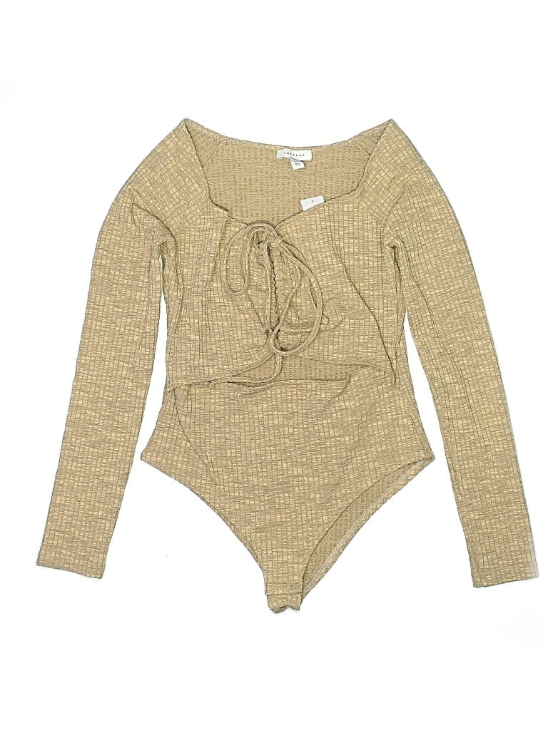 Topshop Bodysuit In Tan