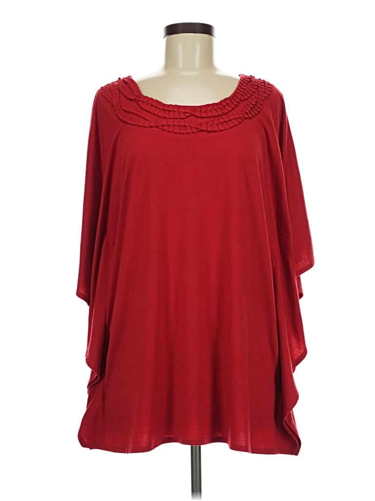Pre-owned Peter Nygard 3/4 Sleeve Blouse In Red