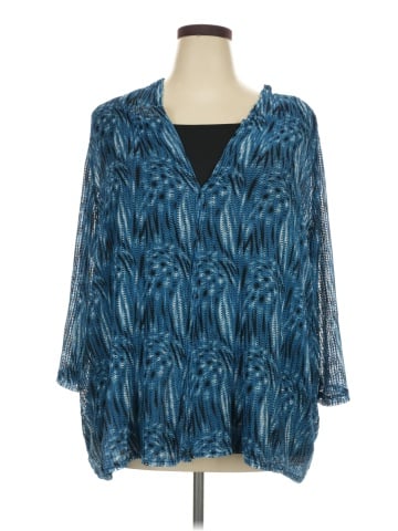 Just My Size 3/4 Sleeve Blouse (view 1)