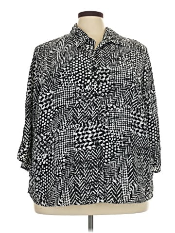 Just My Size 3/4 Sleeve Blouse (view 1)