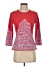 J. McLaughlin Paisley Red 3/4 Sleeve T-Shirt Size S - photo 1