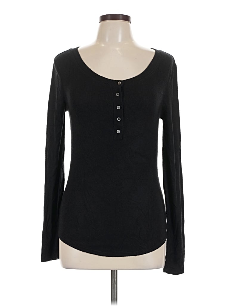 Pre-owned Capella Apparel Long Sleeve Top Black Sweetheart Neckline Tops