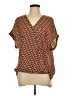 Max Studio 100% Polyester Brown Short Sleeve Blouse Size L - photo 1