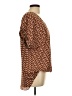 Max Studio 100% Polyester Brown Short Sleeve Blouse Size L - photo 4