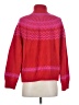 Ann Taylor Hearts Fair Isle Pink Red Pullover Sweater Size Med Petite - photo 2