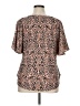 Halogen Animal Print Brown Short Sleeve Blouse Size XL - photo 2