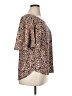 Halogen Animal Print Brown Short Sleeve Blouse Size XL - photo 4