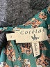 Cotélac 100% Polyester Floral Teal Casual Pants Size Lg (3) - photo 8