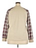 Unbranded Plaid Tan 3/4 Sleeve Blouse Size XXL - photo 2