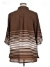 Denim 24/7 100% Polyester Stripes Brown 3/4 Sleeve Blouse Size 16 - photo 2