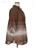 Denim 24/7 100% Polyester Stripes Brown 3/4 Sleeve Blouse Size 16 - photo 4